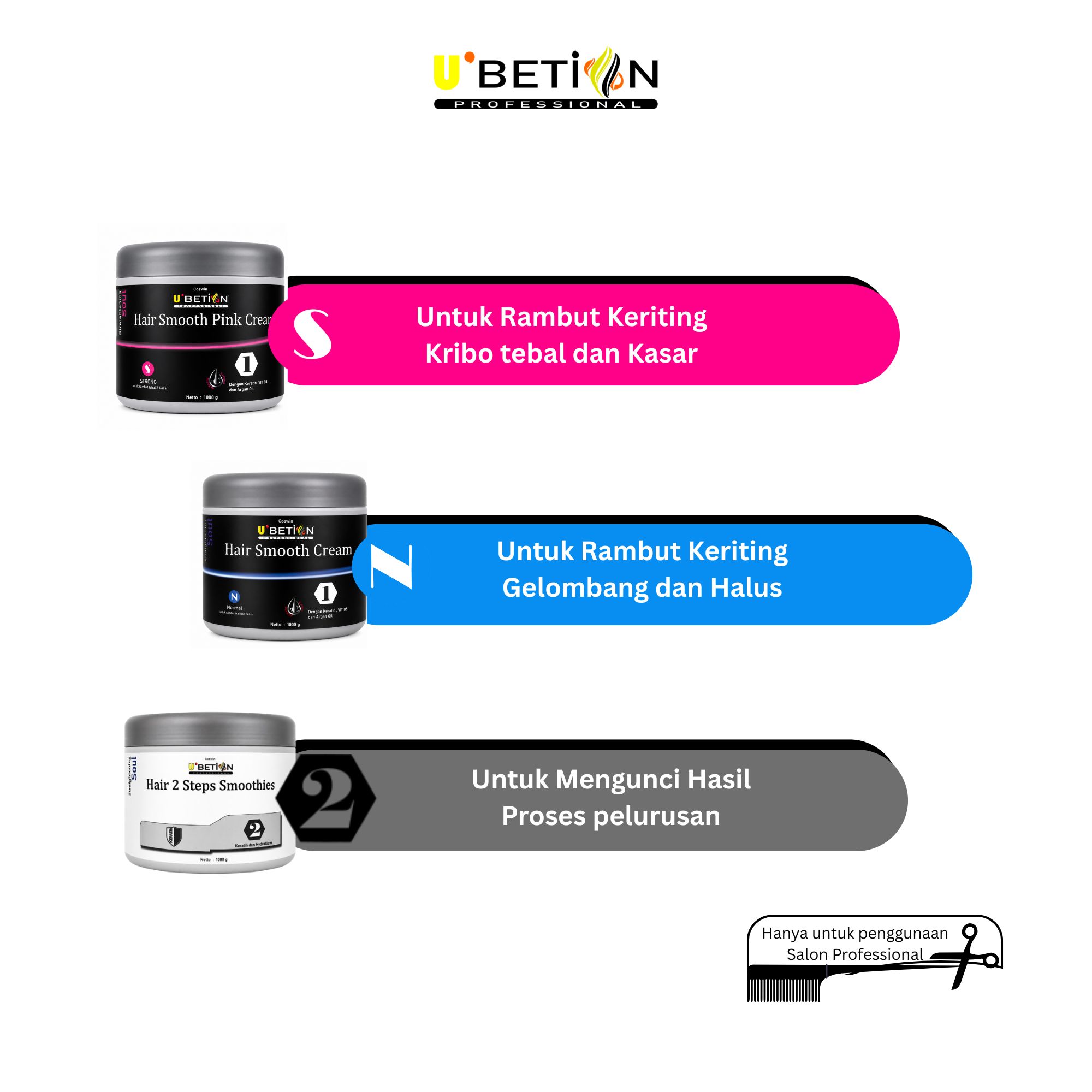 Ubetion Hair Smooth Cream (Normal) 1000 gr - Image 4