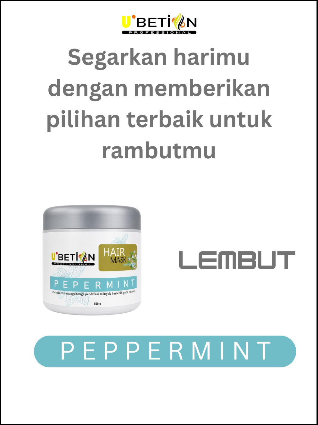 Ubetion Hair Mask Peppermint 500 gr - Image 3