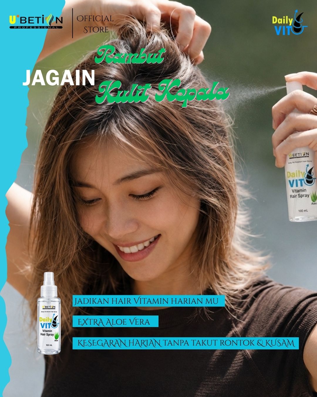 Ubetion Hair Vitamin Spray Aloe Vera 100ml - Image 5