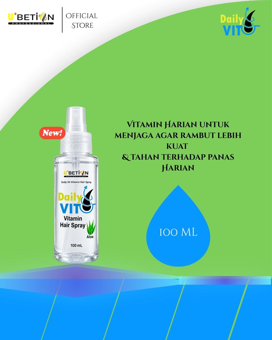 Ubetion Hair Vitamin Spray Aloe Vera 100ml - Image 2